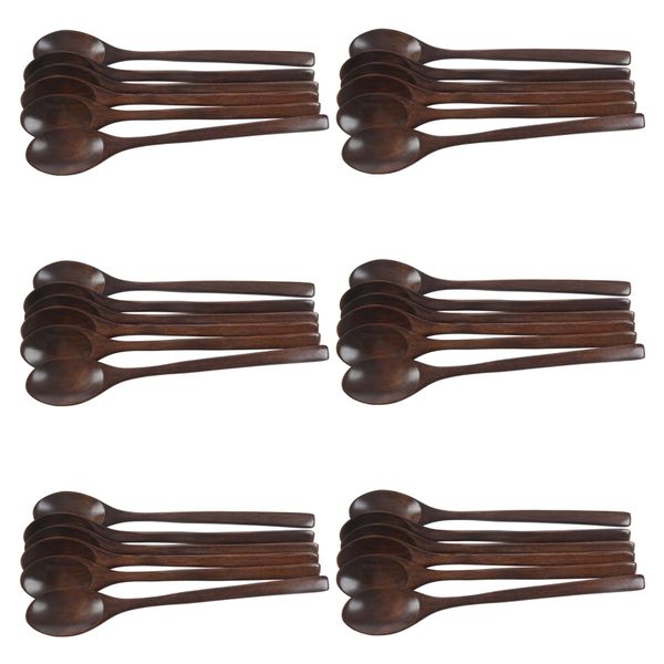 Wooden Spoons 36 Pieces Wood Soup Spoons For Eating Mixing Stirring