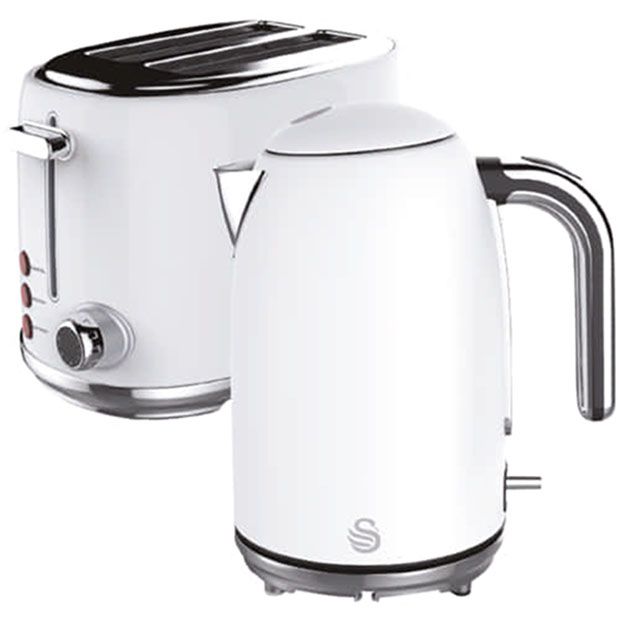 Swan Pearl White Kettle and Toaster Set Buy Online in South Africa