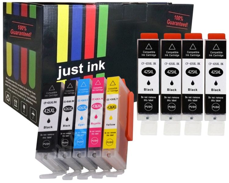 Compatible Canon 425XL / 426XL Multipack + 4 x Extra Black