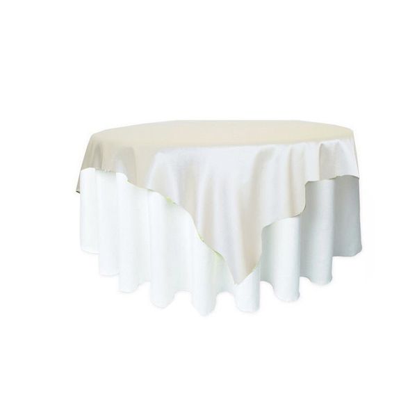 Ivory Satin Table Overlay