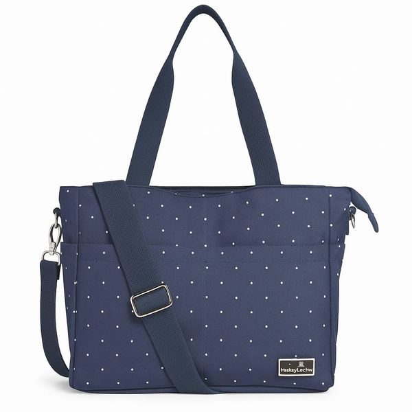 Navy Polka Dot Diaper Bag - 2025-3