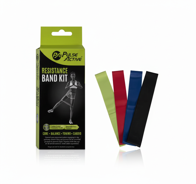 Pulse Active Fitness Resistance Band Loops Set - 5 Piece for Strength