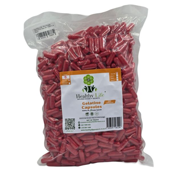Healthy Life- Red Empty GELATIN Size 00- 1000 in a Pack