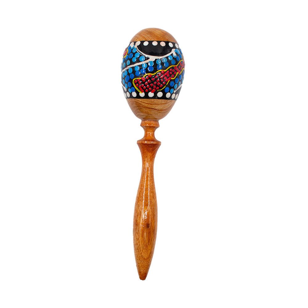 Maracas Wood W/Stick 8x8x25 cm M/Lombok