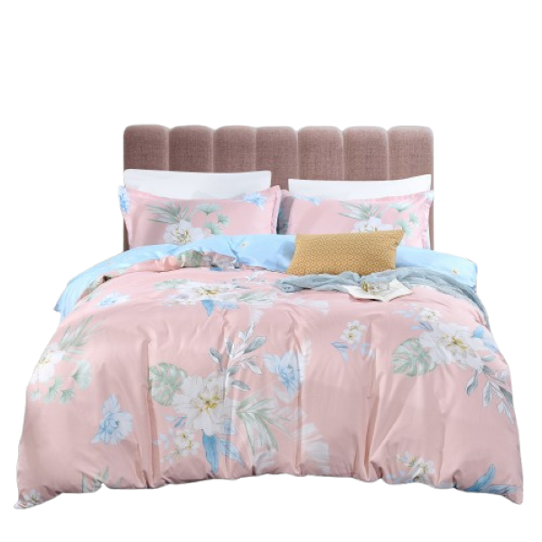 Linen Boutique - Duvet Cover Set Reversible-PowderPink