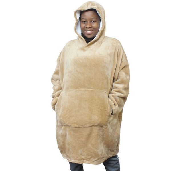 Hoodie, Ultra Plush Blanket-Beige