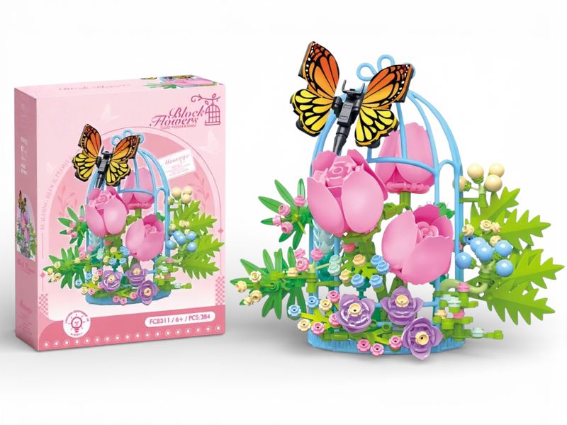 Enchanted Butterfly Garden - 384-Piece Floral Building Block Gift Set