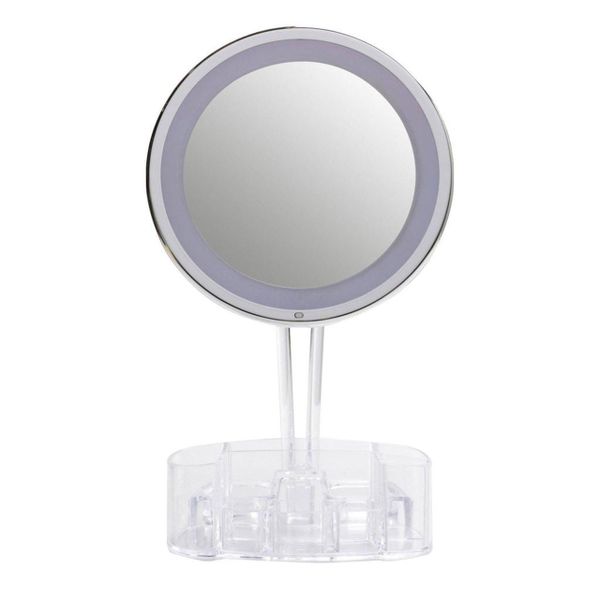Magnifying Cosmetic Touch Light Mirror With Storage Base