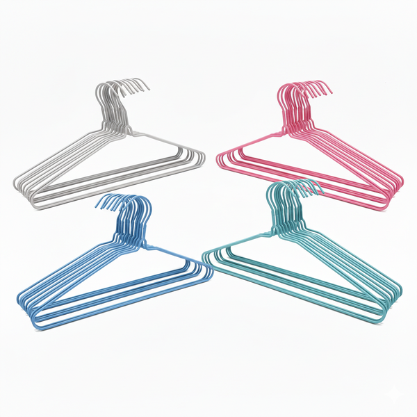 1 Pack (10Pcs) Non-Slip Hangers - (In 4 Colors) for Organizing
