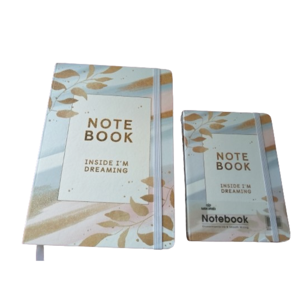 Set of 2 Navy Blue Floral Hardcover Notebook