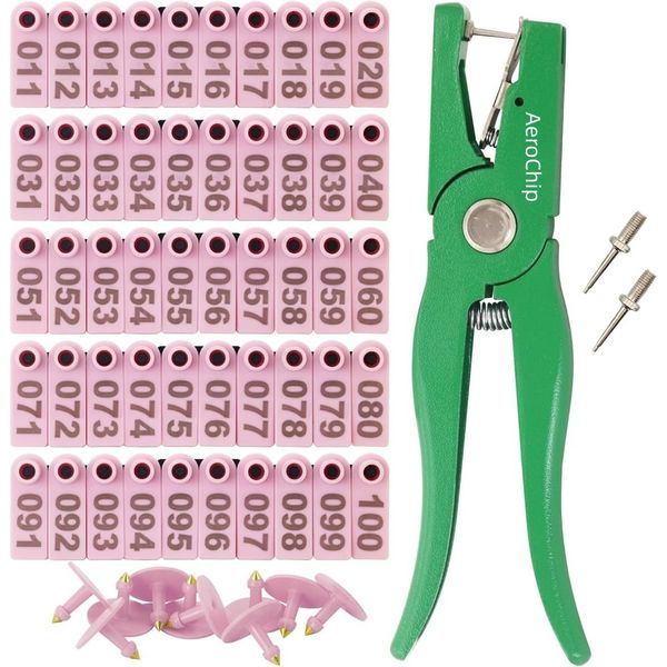 Livestock Ear Tags Set | Numbered ID Tags for Pig, Sheep, Goat &amp; Cattle