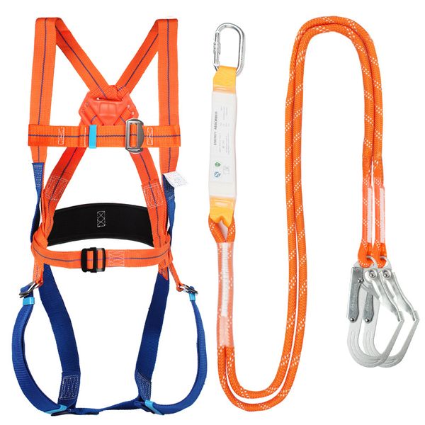 Full - Body Roofing Harness, 2m Rope with Shock - Absorbing Lanyard