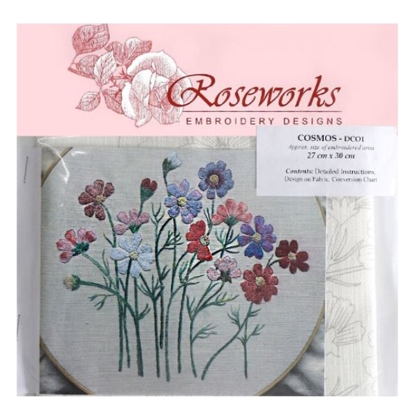 Embroidery Kit - Cosmos - 27cm x 30cm