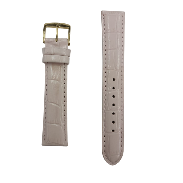 18mm Alligator Grain Watch Strap - Light Pink