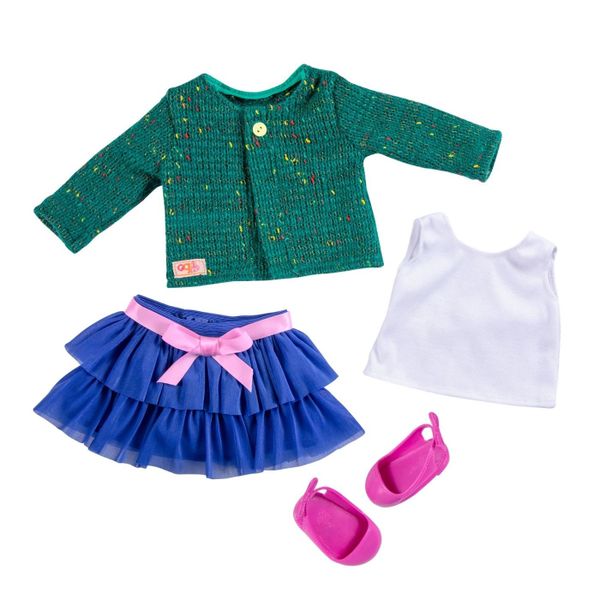 Our Generation Regular Ruffle Skirt &amp; Sweater Outfit - Bright And Brisk