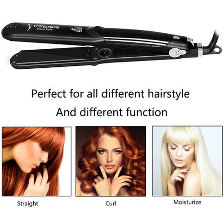 Portable Steam Hair Straightener Flat Iron Professional Ceramic Tourmaline