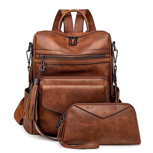 Women Backpack Shoulder Bag with Handbag Travel PU Leather for Lady Girl