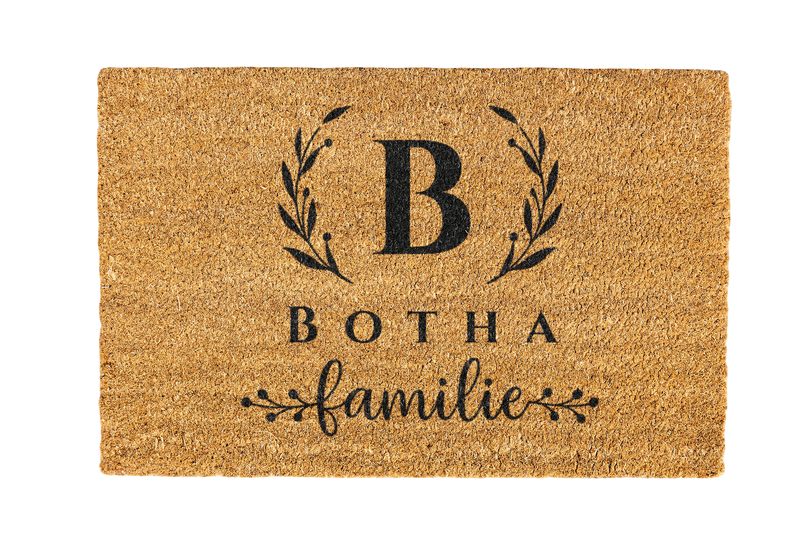 Botha Coir Doormat - Family Name Design Handcrafted Welcome Mat