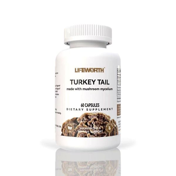 LIFEWORTH Turkey Tail Capsules Adult Supplement 60 capsules