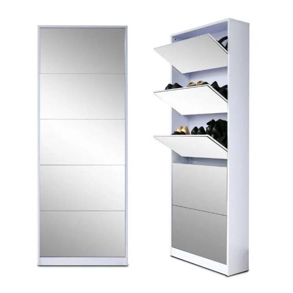 Nu Dekor - 5 Tier Mirror Shoe Cabinet