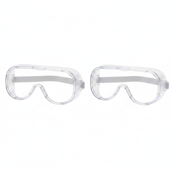 Krafft Clear Safety Goggles for Eye Protection - Adjustable Fit - 2 Pack
