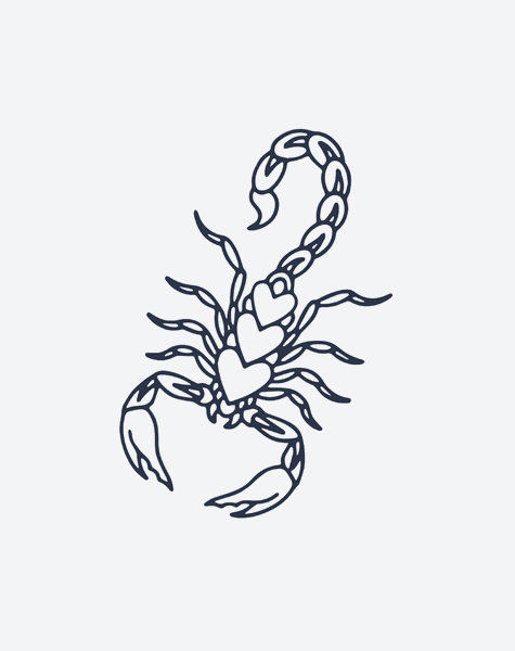 Ezink Love Scorpion Temporary Tattoo | Lasts 1-2 Weeks
