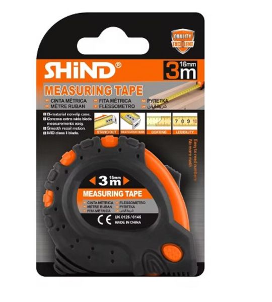 Shind Handheld Non-Slip Metric Measuring Tape 3M