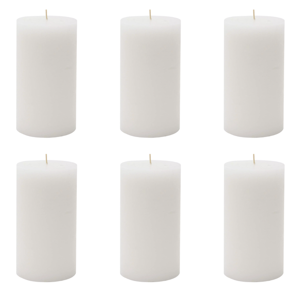 Vanilla Pillar Candle - 15 x 7cm - Set of 6