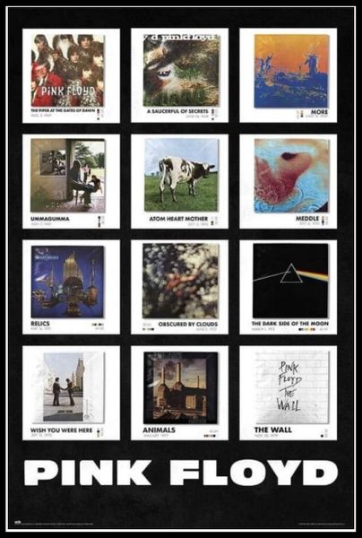Pink Floyd (Album Covers) Poster with Black Frame