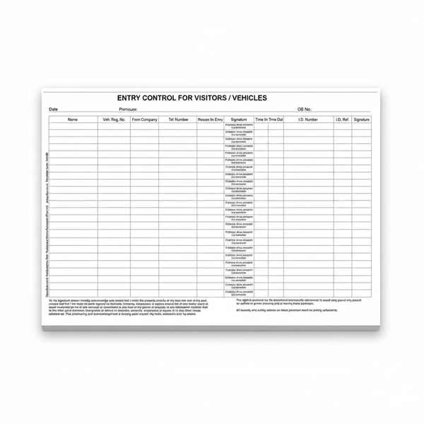 A4 Entry Control Log Book - 200 Pages for Secure Access Management
