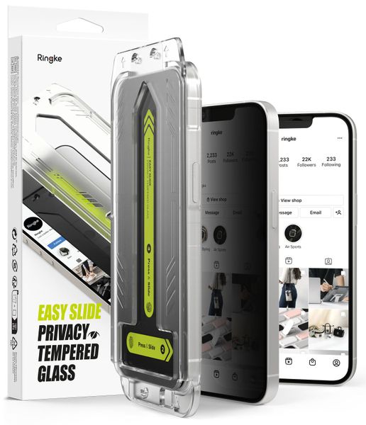 Privacy Easy Slide Tempered Glass Screen Protector Compatible with iPhone 16e (2 Pack)