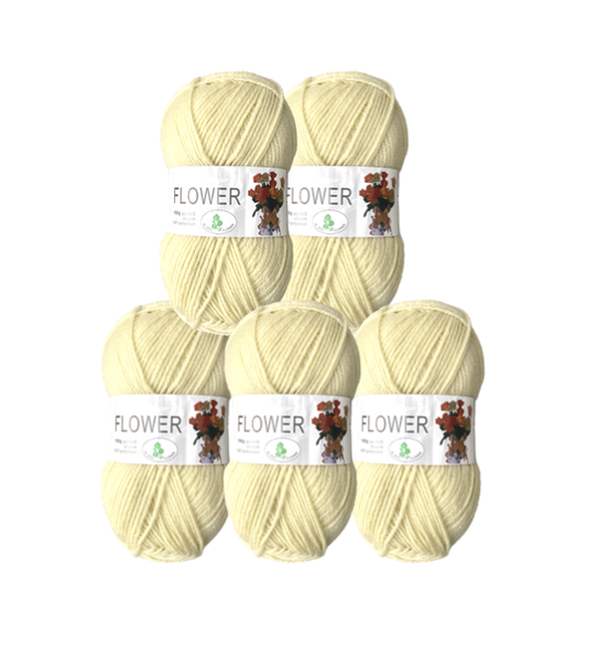 Yarn 100g (Pack of 5) Pale Yellow