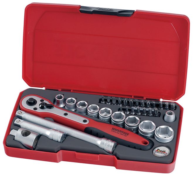 TengTools - 3/8inch Drive Socket Set, 34 Piece - T3834