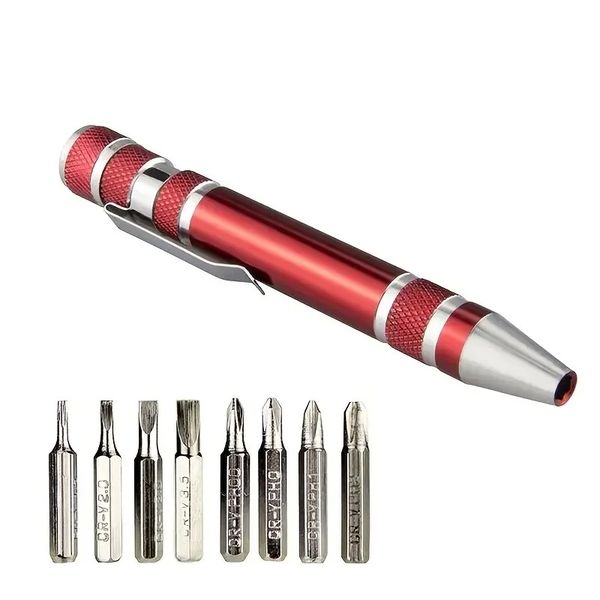 8 in 1 Aluminum Alloy Screwdriver Pen Changeable Bits For Easy Repairs