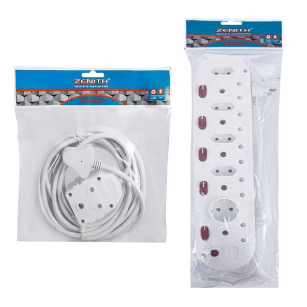 Multiplug 5x16A &amp; 5x2A Illuminated Switches + Extension Cord 3m Janus 10A