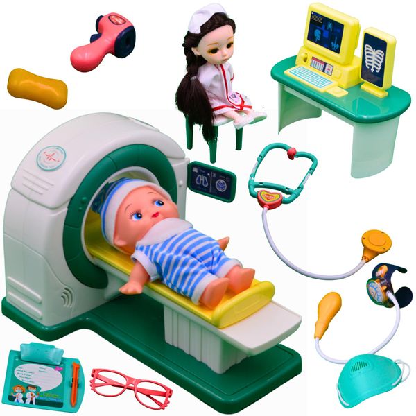 Mu Bear &amp; Co-Doctor Playset Kids Toy with Functioning CT and X-Ray Machine