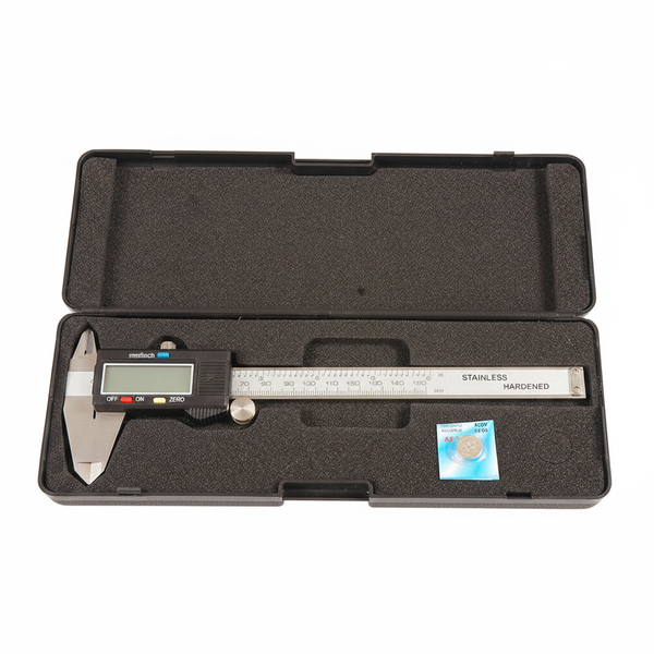 Krafft Digital Vernier Caliper 150mm with Wheel - Grey Stainless Steel
