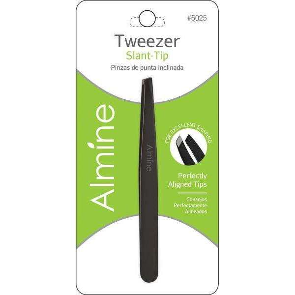 ANN06025 - Almine - Tweezers Slant Tip Black - 6 Pack