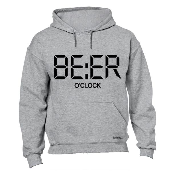 BEER O'Clock Mens Hoodie - Grey