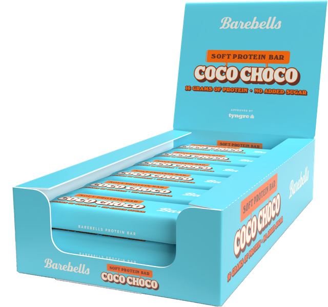 Barebells High Protein, Low Sugar Soft Bar, 12 x 55g- Coco Choco