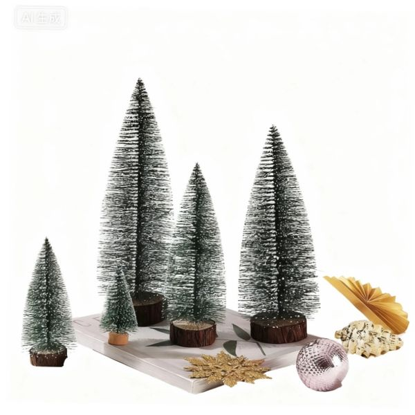 5-Piece Mini Christmas Tree Set, Multi Size Tabletop Decor Holiday Display