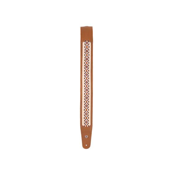 PLANET WAVES Hybrid Leather With Woven Center Guitar Strap - Desert
