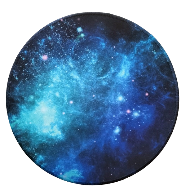 Round Mouse Pad - Blue Black Galaxy