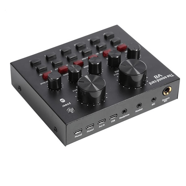 Optic V8 Audio External USB Headset Microphone Sound Card for PC