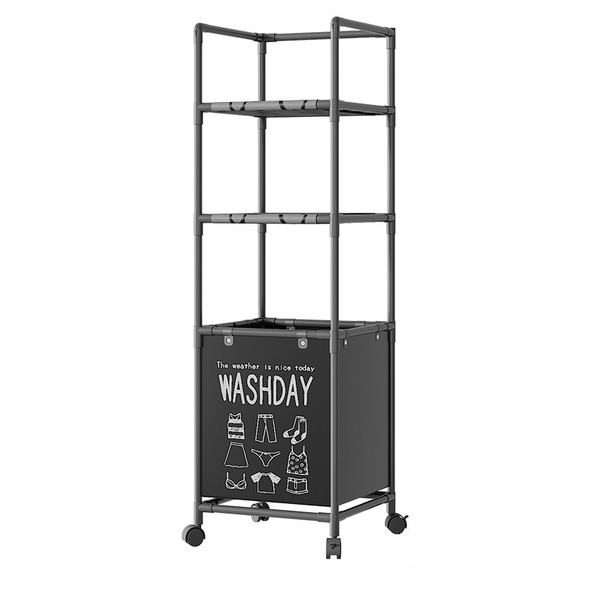3-Layer Household Storage and Organisation with Laundry Basket Storage Rack