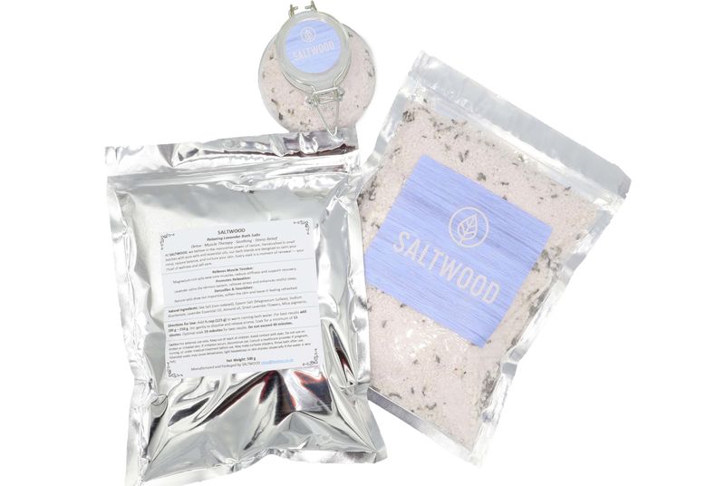 Saltwood Lavender Bath Salt - Relaxing &amp; Aromatherapy Soak Gift Set