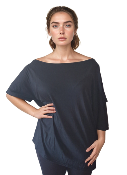 Black Cold Shoulder Top