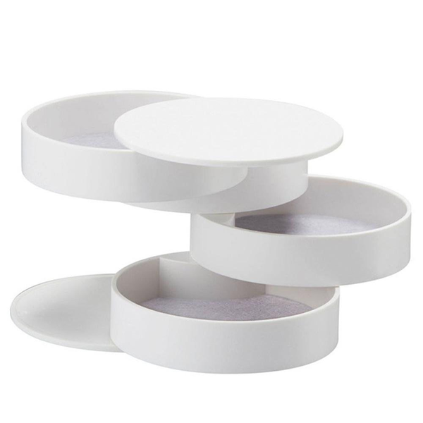 4-Tier Rotary Jewelry Storage Organizer - White