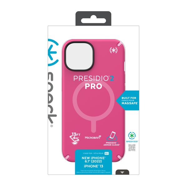 Speck Presidio2 Pro Magsafe Case for iPhone 14 - Pink/White
