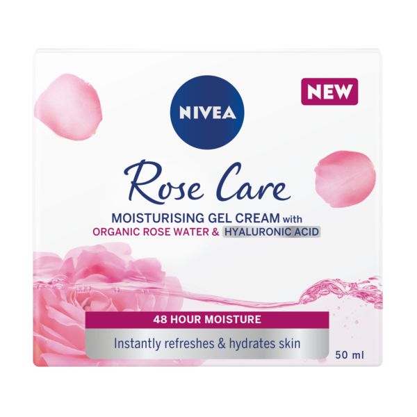 NIVEA Rose Care Moisturising Gel Cream, Face Cream, 50ml